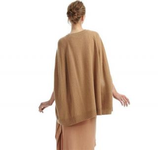 Hayden Misses XS Cashmere Cape Sweater Camel Solid Top Designer