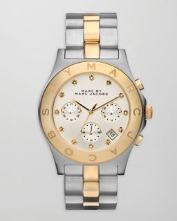 MARC by Marc Jacobs Blade Two Tone Watch, Stainless Steel/Yellow