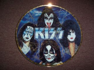 KISS Plate Autographed Gene Simmons Paul Stanley Ace Frehley Peter
