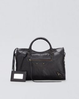 Balenciaga Arena Perforated City Bag, Black   