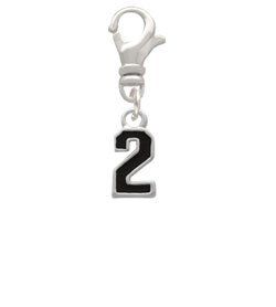 Black Number 2 Clip On Charm Arts, Crafts & Sewing