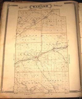  Wabash County Indiana Plat Map 1876 Lagro