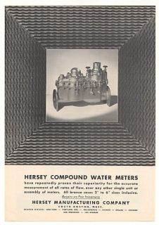 1955 Hersey Compound Water Meter Photo Print Ad