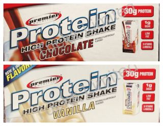 18 x 11oz Premier Nutrition High Protein Shake Chocolate Vanilla Fast