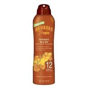 Hawaiian Tropic Tanning Dry Oil UVB UVA SPF 12 Clear Spray Sunscreen 6