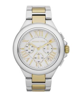 Michael Kors Mid Size Silver Color Golden Stainless Steel Camille