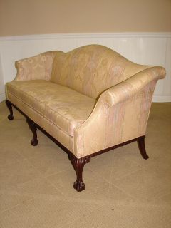 HICKORY CHAIR COMPANY CHIPPENDALE STYLE CAMEL BACK SOFA CLAW AND BALL