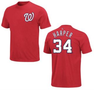  Nationals Bryce Harper Red Name and Number T Shirt: Sports & Outdoors