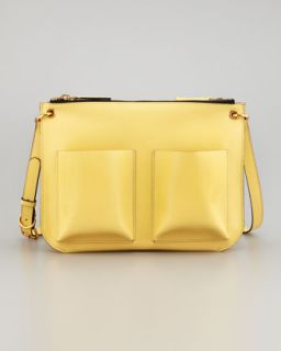 Double Pocket Large Shoulder Bag, Yellow