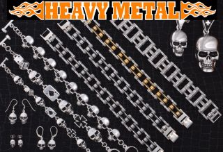  Ring Stainless Steel Skull Heavy Metal Motocycle Band Punk Gear
