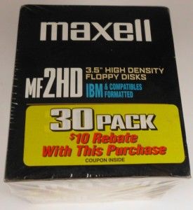  30 Pack Maxell MF 2HD 3.5 High Density Floppy Disks 1.44mb Formatted