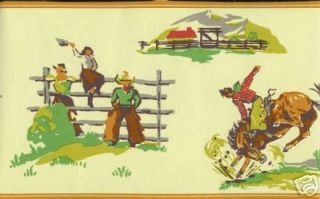  Rodeo Cowboy Western Wallpaper Wall Border 5 Yds