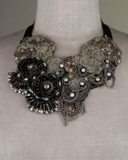 Elie Tahari Arianna Beaded Flower Necklace   Neiman Marcus