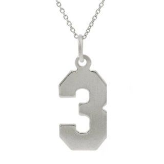 Sterling Silver Number 3 Necklace Jewelry 