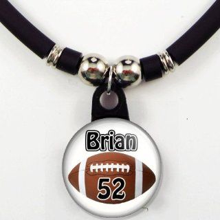 Personalized Football Necklace with Your Name and Number Jewelry