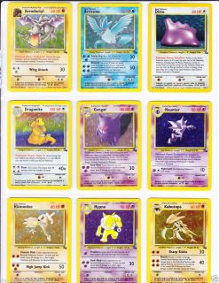 Pokemon Fossil Complete 62 Card Set NM Articuno Moltres Zapdos