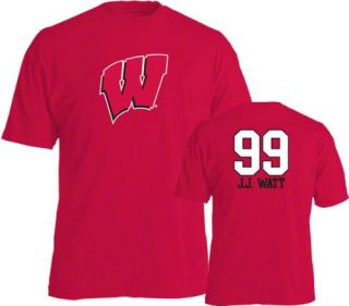 J.J. Watt #99 Name And Number Wisconsin Badgers T Shirt