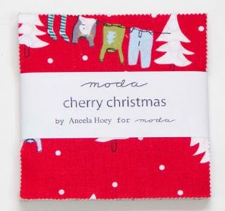 Squares Cherry Christmas Moda Fabric Charm Pack Aneela Hoey