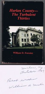 Harlan County Kentucky History Signed William Forester