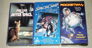 Disney Space 3 VHS Movie Set Rocketman The Cat from Outer Space Space
