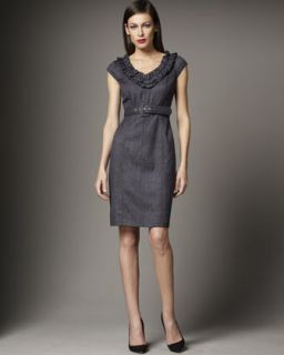 Kay Unger New York Belted Chambray Dress   Neiman Marcus
