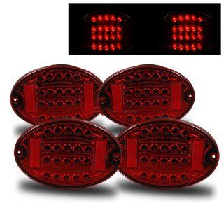 Chevrolet Corvette 2001 2004 LED Tail Lights Red (Fits Z06 Coupe 2