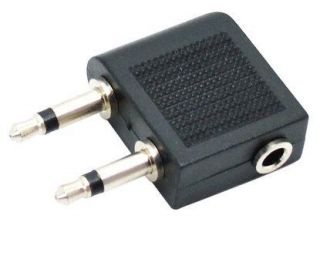  mm to 2 x 3.5 mm Airplane Headphone audio Adapter Converter Connector