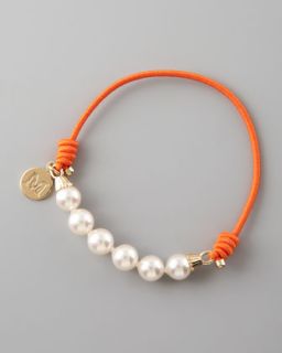 elastic pearl bracelet orange $ 40