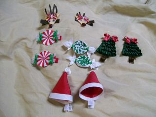 HAIR ACCESSORIES 10 HOLIDAY LOT CLIPS BARRETTES 8 4 4T 5 5T 6 7 9