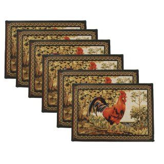  Piece Tapestry Placemat Set, 12 1/2 by 19 Inch