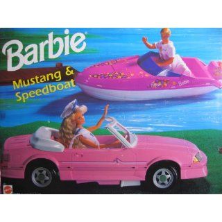 Barbie Mustang & Speedboat w Boat & Convertible Vehicle