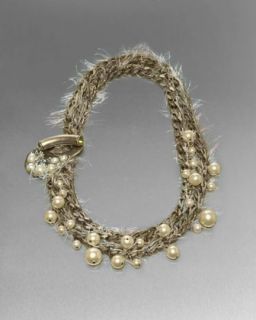 St. John Beaded Eyelash Trim Chain Necklace   
