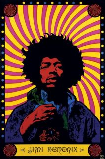 Jimi Hendrix Psychedelic Guitar Rock Legend Music Poster