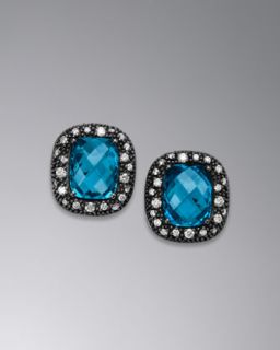 Blue Topaz Sterling Earrings  