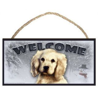 Cocker Spaniel Puppy Winter Season Welcome Dog Sign