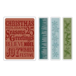 Tim Holtz Texture Fades Christmas Background Borders Sizzix Embossing