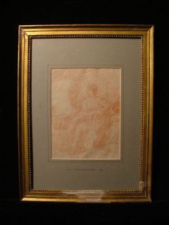 18TH CENTURY RED CHALK DRAWING OF A LADY WILLIAM HOARE OF BATH