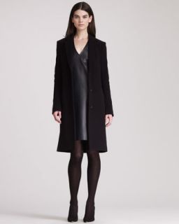 THE ROW Leather V Neck Dress & Wool Cashmere Long Coat   