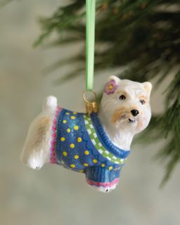 MacKenzie Childs Westie Dog Ornament   