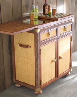 MacKenzie Childs Courtly Campaign Bar Cabinet   
