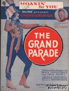 1929 Movie The Grand Parade Sheet Music Moanin for You
