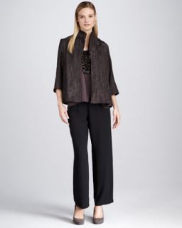 Eileen Fisher Shawl Collar Jacket, Silk Sleeveless Tank, Silk Beaded