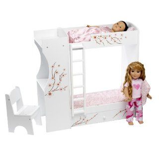  Doll Bunk Bed & Desk Combo   18 Inch Dolls Furniture: Toys & Games