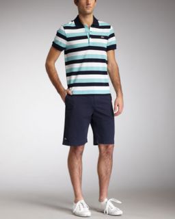 3MY2 Lacoste Slim Fit Striped Polo & Classic Bermuda Shorts