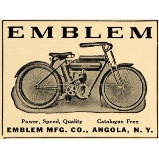 1909 Ad Emblem Manufacturing Company Bicycle Motorcycle
