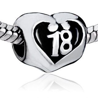 Pugster Heart Words 18 Beads Fit Pandora Chamilia Biagi Charm Bracelet