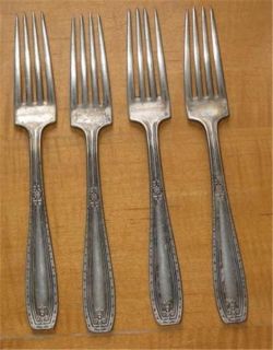 Antique National Silver Co Dinner Forks Four Silverplate Sixteen