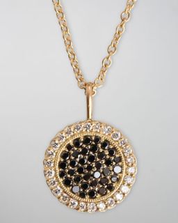 Two Tone Diamond Pendant 18k Gold Necklace