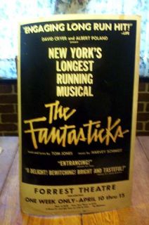 The Fantasticks Lobby Window Card Poster Musical at Forrest in Phila