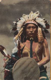 Indian Warrior Herek Isula Lone Elk in War Paint 1909